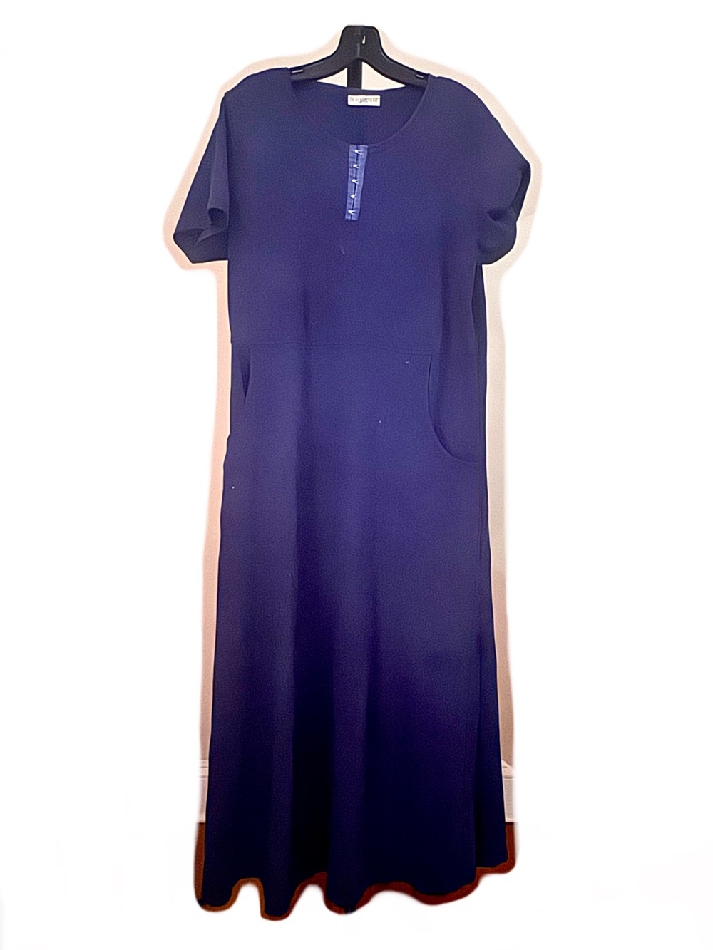 TravelSmith Navy Short-Sleeve Maxi Dress